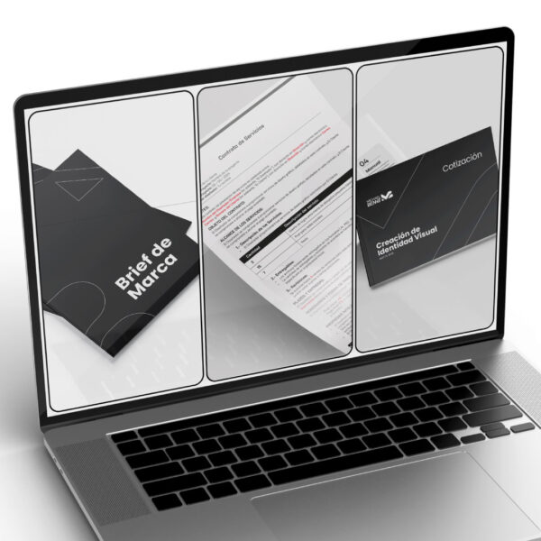 Pack Profesional de Marca plantillas de Estrategia de Marca + Contrato + Cotización de Identidad Visual
